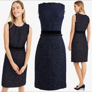 J.Crew Navy Sparkle Tweed Dress